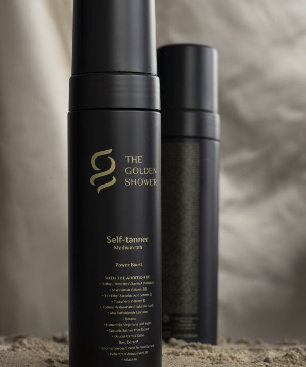 Natural self tanning mousse for medium tan by The Golden Shower Beauty