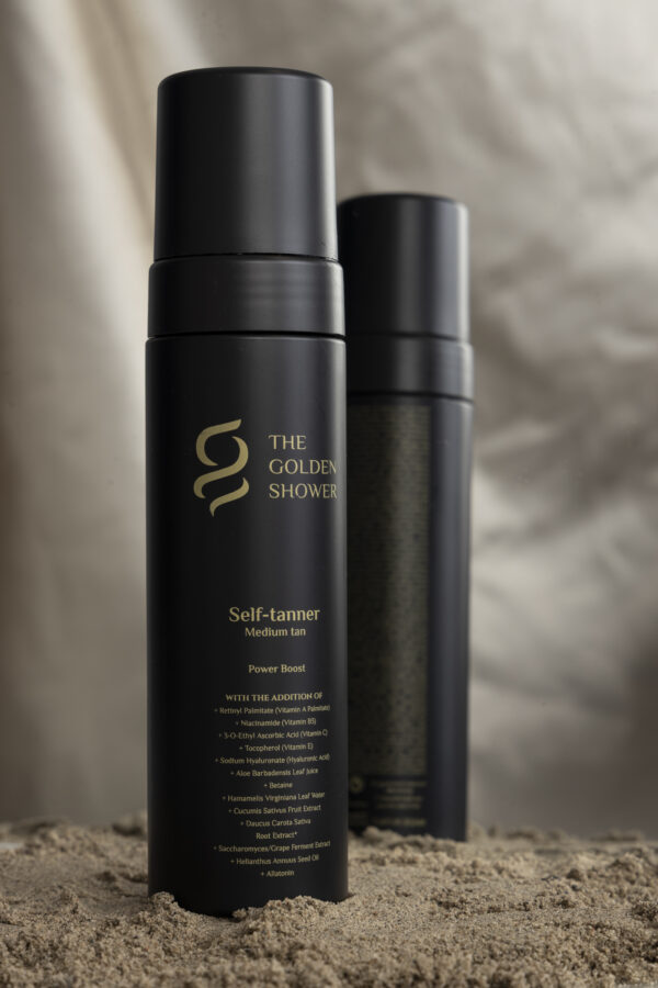 Natural self tanning mousse for medium tan by The Golden Shower Beauty